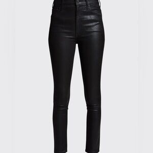 MOTHER The Swooner Coated Ankle Jeans